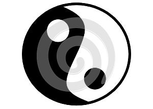 The chinese Taoism symbol of Ying Yang against a white backdrop