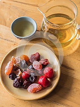 Chinese tea with fruit preserve