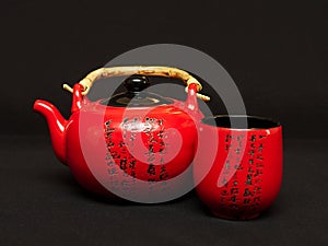 Chinese teapot with cup