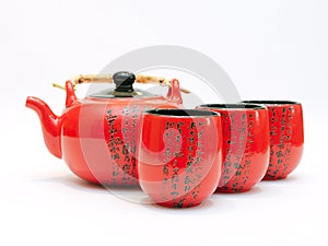 Chinese teapot with cups