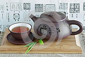 Chinese teapot and tea