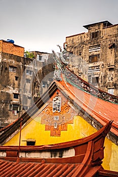 Chinese temple aerial view