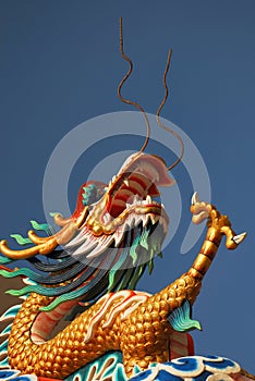 Chinese temple decorative dragon figure,Siracha,Thailand