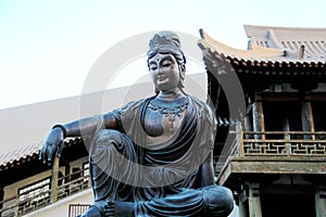 Chinese Temple in Dunhuang Mingsha Mountain