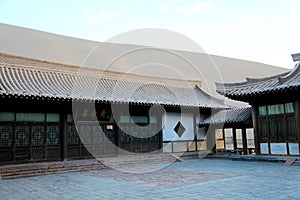 Chinese Temple in Dunhuang Mingsha Mountain