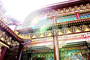 Chinese temple imitated culture retro style , religion concept