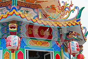 Chinese temple interior and exterior