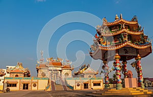 Chinese temple interior and exterior