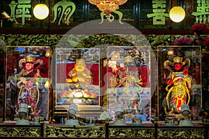 Chinese temple interior and exterior