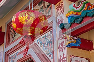 Chinese temple interior and exterior