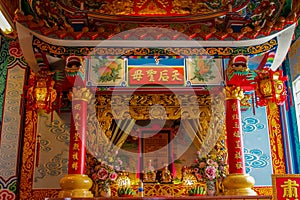 Chinese temple interior and exterior