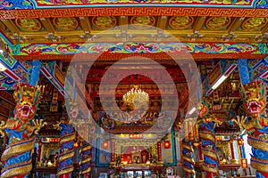 Chinese temple interior and exterior