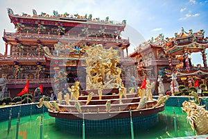 Chinese temple and Naja goddess, in Chonburi East of Thailand.