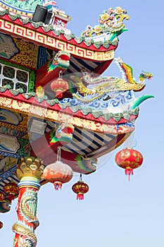 Chinese temple and sky , Chinese culture