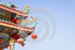 Chinese temple and sky , Chinese culture