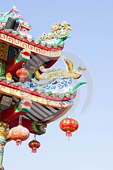 Chinese temple and sky , Chinese culture