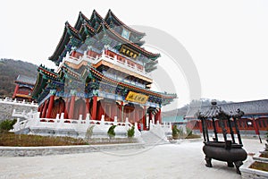 Chinese temple in tianmen mountain