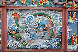 Chinese temple wall detail