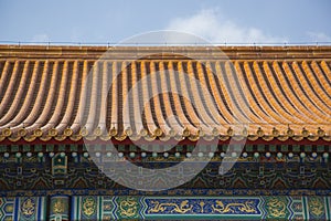 Chinese Terra Cotta Roof and Ornate Walls