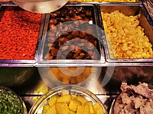 The Chinese Thai homemade street food traditional loco colorful dessert sweet