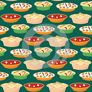 Chinese cuisine tradition food dish delicious asia dinner meal china lunch cooked seamless pattern background vector
