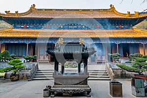 A Chinese traditional Buddha Fayu Temples in the Putuoshan, Zhoushan Islands,  a renowned site in Chinese bodhimanda of the