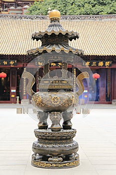 censer in Asian Chinese temple photo
