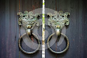 Chinese traditional classical bronze beast door knocker