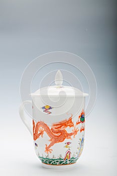 Chinese traditional exquisite dragon porcelain teacup