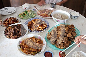 Chinese traditional family Reunion dinner