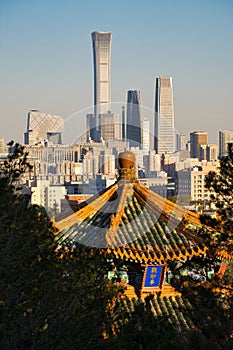 Chinese traditional and modern architecture, Chinese Zun, CITIC Tower, Central Business District photo