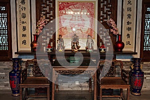 Chinese Traditional study room, featuring classical Chinese study and calligraphy room