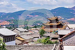 Chinese Traditional Tiled roofs in Dali - Yunnan, China