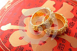 Chinese traditional wedding gold bangles