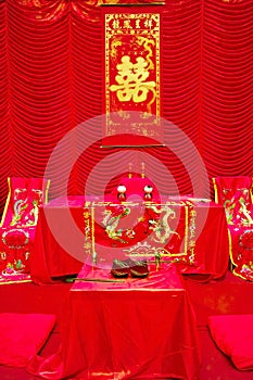 Chinese traditional wedding setting