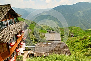 Chinese traditional wooden houses in the village of Dazhay.