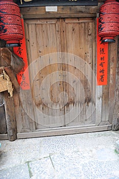 Chinese traditonal wooden door photo