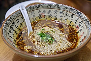 Chinese type noodle lamian szechuan