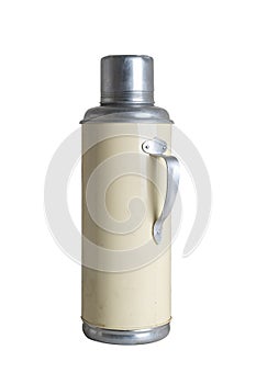 Chinese vacuum flask on white background