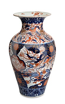 Chinese vase on white background