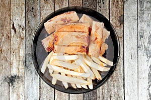 Chinese Vegetable festival food as deep fried spring roll and Fr