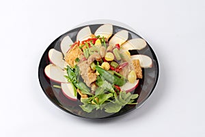 Chinese Vegetable festival food as fried cashews nut and ginkgo with mixed vegetables, 