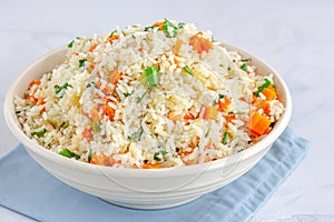 Chinese Vegetable Fried Rice Close Up Photo