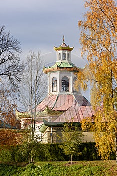 Chinese village in Alexander park in autumn, Tsarskoe Selo Pushkin, Saint Petersburg, Russia