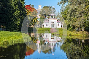 Chinese village in autumn in Tsarskoe Selo Pushkin, Saint Petersburg, Russia