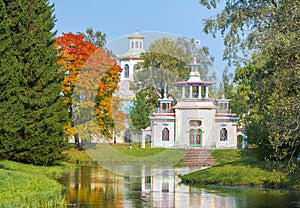 Chinese village in autumn in Tsarskoe Selo Pushkin, Saint Petersburg, Russia