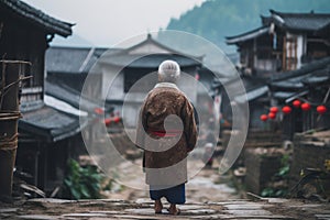 Chinese village old woman. Generate Ai