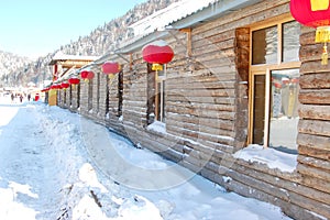 Chinese village in the winter