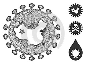 Chinese Virus Polygonal Web Vector Mesh Illustration