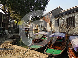 Chinese Water Taxis in Wuzhen, Tongxiang China 2